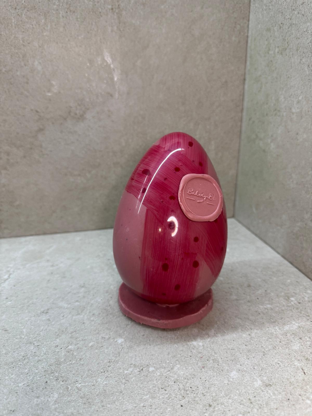 Uovo artigianale al cioccolato Ruby e Lamponi 250g